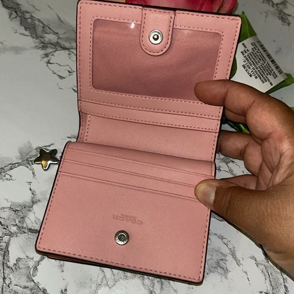 Pink Coach Bi-Fold Wallet, Daisy Print bubblegum color - Picture 15 of 16